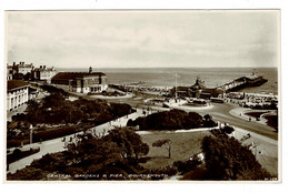 Ref 1405 - 1939 Real Photo Postcard - Central Gardens & Pier Bournemouth - Hampshire Dorset - Bournemouth (hasta 1972)