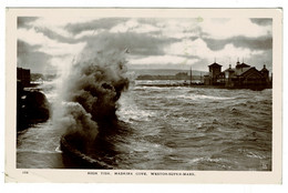 Ref 1405 - 1936 Real Photo Readdressed Postcard - High Tide Madeira Cove Weston-Super-Mare - Weston-Super-Mare