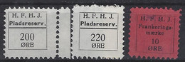 Denmark Local Railway Parcel Post,H.F.H.J.3 Stamps .Trains/Railways/Eisenbahnmarken - Fiscale Zegels