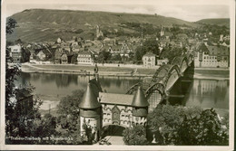 Alte Kleinformatkarte TRABEN-TRABACH Mit Moselbrücke Gelaufen 1935 - Traben-Trarbach