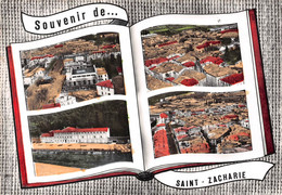 Souvenir De ... SAINT-ZACHARIE - La Place De La Maison Du Peuple - Château De Montvert - Vue Générale - Livre Ouvert - Saint-Zacharie