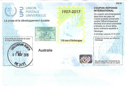 Australia 2019 Cheltenham Reply Coupon Reponse 110 Ans D'échanges Hologram Type T37 IRC IAS - Enteros Postales