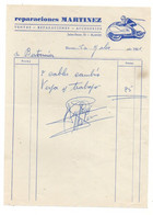 Facture Reparaciones Martinez Ventas - Reparaciones - Accesorios à Blanes En 1961 - Spain