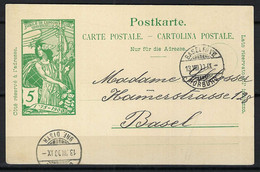SUISSE UPU 1900: CP Entier De 5c De Bâle Intra Muros - Lettres & Documents