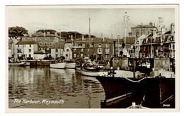 Ref 1407 - 1953 Real Photo Postcard - Boats In Weymouth Harbour - Dorset - Weymouth
