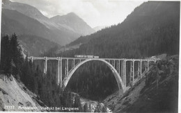 AROSABAHN → Bahn Auf Dem Viadukt Bei Langwies, Fotokarte Ca.1940 - Langwies