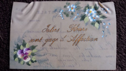 CPA CELLULOID FROISSEE  FLEURS GAGES D AFFCETION PEINTES - Sonstige & Ohne Zuordnung