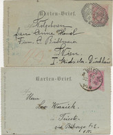 AUTRICHE - 2 LETTRES ENTIERS POSTAUX - ANNEE 1898-99 - Sonstige & Ohne Zuordnung