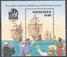 B0046 BAHAMAS 1990, MS 874  Discovery Of America, Departure Of Columbus,  MNH - Bahamas (1973-...)