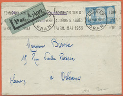 ALGERIE LETTRE DE 1933 FOIRE AUX VINS DE ORAN POUR ORLEANS - Storia Postale