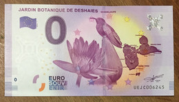 2016 BILLET 0 EURO SOUVENIR DPT 97 JARDIN BOTANIQUE DE DESHAIES GUADELOUPE ZERO 0 EURO SCHEIN BANKNOTE PAPER MONEY - Essais Privés / Non-officiels