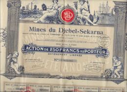 MINES DU DJEBEL - SEKARNA - ACTION ILLUSTREE DE 250 FRS - Mijnen