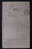 ALGÉRIE - Bordereau De Valeurs Réexpédiées De Oran En 1931 Pour Paris  - L 72381 - Lettres & Documents