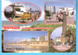 Deutschland-Borkum (Niedersachsen)-Insel-Nordsee-Fähre Und Inselbahn-Bismarckstrasse-Neuer Leuchturm Bork-Hotelfront - Borkum