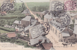 SAINT-AIGNAN-sur-ROË - Vue Générale (côté Sud-Est) - Rue Animée - Carte Colorisée - Saint Aignan Sur Rö