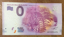 2016 BILLET 0 EURO SOUVENIR DPT 84 MOULIN VALLIS CLAUSA ZERO 0 EURO SCHEIN BANKNOTE PAPER MONEY - Private Proofs / Unofficial