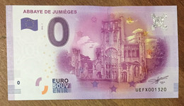 2016 BILLET 0 EURO SOUVENIR DPT 76 ABBAYE DE JUMIÈGES ZERO 0 EURO SCHEIN BANKNOTE PAPER MONEY - Pruebas Privadas