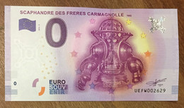 2016 BILLET 0 EURO SOUVENIR DPT 75 SCAPHANDRE DES FRÈRES CARMAGNOLLE ZERO 0 EURO SCHEIN BANKNOTE PAPER MONEY - Pruebas Privadas