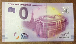 2016 BILLET 0 EURO SOUVENIR DPT 75 TOUR MONTPARNASSE ZERO 0 EURO SCHEIN BANKNOTE PAPER MONEY - Privatentwürfe