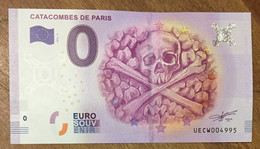 2016 BILLET 0 EURO SOUVENIR DPT 75 CATACOMBES DE PARIS ZERO 0 EURO SCHEIN BANKNOTE PAPER MONEY - Essais Privés / Non-officiels