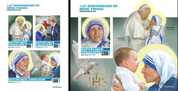 Togo 2020, Mother Teresa, J. Paul II, 4val In BF+BF IMPERFORATED - Mother Teresa
