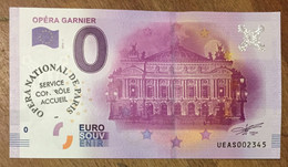 2016 BILLET 0 EURO SOUVENIR DPT 75 OPÉRA GARNIER + TAMPON ZERO 0 EURO SCHEIN BANKNOTE PAPER MONEY - Essais Privés / Non-officiels