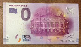 2016 BILLET 0 EURO SOUVENIR DPT 75 OPÉRA GARNIER ZERO 0 EURO SCHEIN BANKNOTE PAPER MONEY - Pruebas Privadas