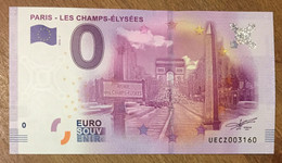 2016 BILLET 0 EURO SOUVENIR DPT 75 PARIS - LES CHAMPS ÉLYSÉES ZERO 0 EURO SCHEIN BANKNOTE PAPER MONEY - Essais Privés / Non-officiels
