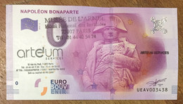 2016 BILLET 0 EURO SOUVENIR DPT 75 NAPOLÉON BONAPARTE + TAMPONS ZERO 0 EURO SCHEIN BANKNOTE PAPER MONEY - Essais Privés / Non-officiels