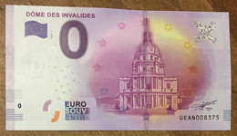 2016 BILLET 0 EURO SOUVENIR DPT 75 DÔME DES INVALIDES ZERO 0 EURO SCHEIN BANKNOTE PAPER MONEY - Private Proofs / Unofficial