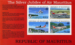 Maurice Mauritius 1993 Silver Jubilee Air Mauritius Bell Jet Renger Boeing 747 Boeing 767 ATR 42 - Aviones