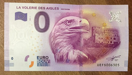 2016 BILLET 0 EURO SOUVENIR DPT 67 LA VOLERIE DES AIGLES KINTZHEIM ZERO 0 EURO SCHEIN BANKNOTE PAPER MONEY - Essais Privés / Non-officiels