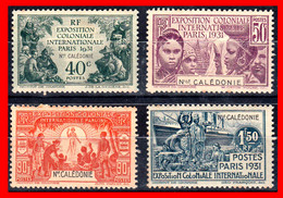 FRANCIA  ( NUEVA CALÉDONIE ) ( ANTIGUAS COLONIAS Y PROTECTORADOS ) SERIE 4 SELLOS AÑO 1931 EXPOSICION DE PARIS - 1931 Exposition Coloniale De Paris