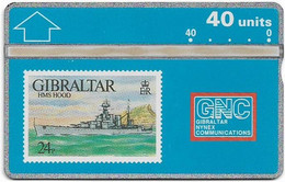 Gibraltar - GNC - L&G - Warships '93 Stamps - HMS Hood - 306A - 06.1993, 40Units, 20.000ex, Mint - Gibilterra