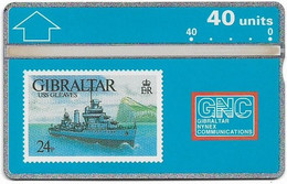 Gibraltar - GNC - L&G - Warships '93 Stamps - USS Gleaves - 306A - 06.1993, 40Units, 20.000ex, Mint - Gibilterra