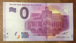 2016 BILLET 0 EURO SOUVENIR DPT 66 PALAIS DES ROIS DE MAJORQUE ZERO 0 EURO SCHEIN BANKNOTE PAPER MONEY - Essais Privés / Non-officiels