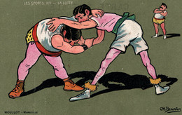 Les Sports XIV - Illustration Ch. Beauvais - La Lutte - Edition Moullot - Carte Non Circulée - Beauvais