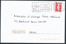 France - Timbre Adhésif YT A7 Seul Sur Lettre Oblitération Flamme MARCHE AUX TIMBRES PARIS - Lettres & Documents