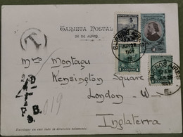 Tarjeta Postale, Buenos Aires 1901 Envoyé à London Inglaterra, Taxe - Usados