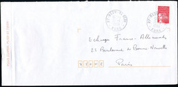 France - Timbre Adhésif YT A15 Seul Sur Lettre Oblitération Manuelle - Covers & Documents