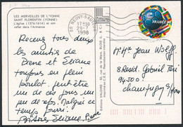 France - Timbre Adhésif YT A17 Seul Sur Carte Postale Oblitération Mécanique - Lettres & Documents