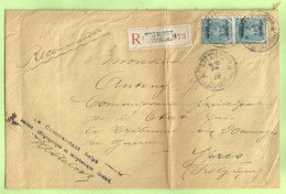 BZ 45 Op Brief Aangetekend Stempel Postes Militaires Belgique 4 Met Stempel CREFELD + Verso  MILITAIRE SERVICE  (B4296) - OC38/54 Belgian Occupation In Germany