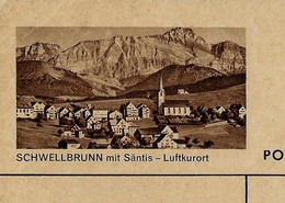 Carte Illustrée Obl. N° 163 - 0242 F ( SCHWELLBRUNN Mit Säntis - Luftkurort) Obl. Stein Am Rhein 21/03/58 - Entiers Postaux
