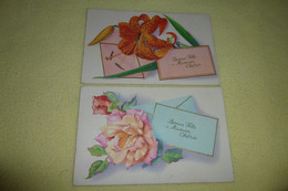 Delcampe - LOT DE 2 ILLUSTRATIONS ..BONNE FETE MAMAN CHERIE ..FLEURS - Muttertag