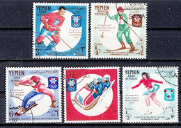 YAR 1967 Sc. 242-242A/D Vincitori Oro Gold Olimpiadi Grenoble 1968 Full Set CTO - Winter 1968: Grenoble