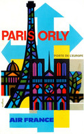 AIR FRANCE * CPA Illustrateur Nathan * Paris Orly , Porte De L'europe * Tour Eiffel * Aviation * Cpa Publicitaire - Advertising