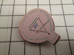 416b Pin's Pins / Rare Et De Belle Qualité !!! THEME MONTGOLFIERES / LORRAINE 91 BIENNALE MONDIALE DE L'AEROSTATION - Montgolfières