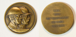 Médaille De Table_Militaria_50e Anniversaire De L’armistice_Roux-Charleroi_WW1 - Belgio