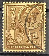 MALTA 1926/27 - Canceled - Sc# 131 - 1/4d - Malta (...-1964)