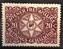 AUSTRIA - Vignette "Wiener Freiwillige Rettungsgesellschaft" - Dunkelrot - Unused Stamps